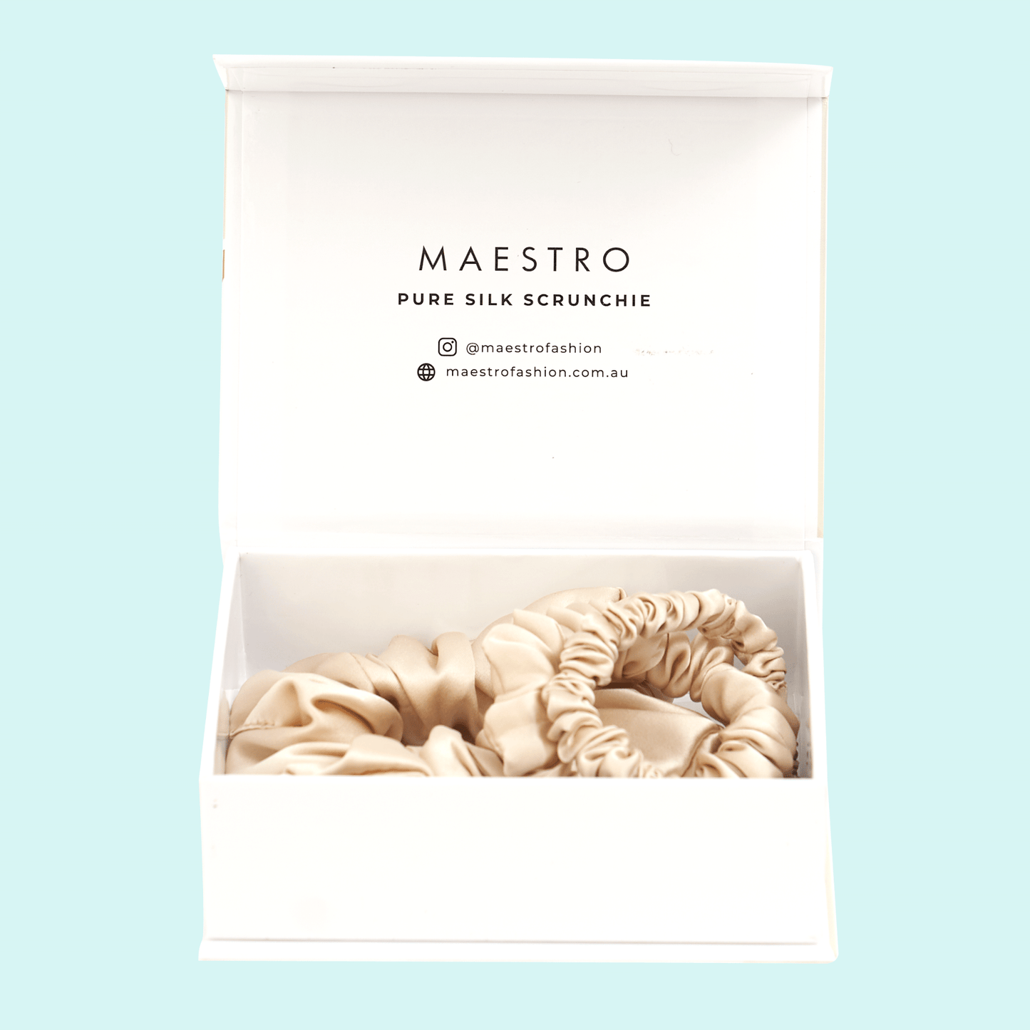 Maestro Pure Silk Scrunchies $45